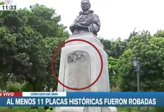 Más de diez placas de monumentos históricos fueron robadas en el Centro de Lima