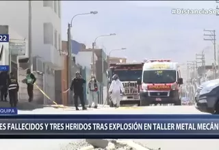 Tres muertos y tres heridos tras explosión de tanque de gas en taller de Arequipa