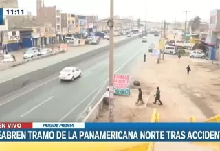 Accidente en Puente Piedra: Reabrieron tramo de la Panamericana Norte tras cinco horas de congestión vehicular