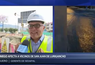 Gerente de Sedapal explica las causas de nuevo aniego en San Juan de Lurigancho