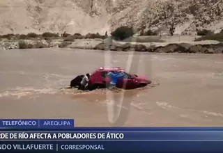 Arequipa: río Pescadores se desborda y bloquea la Panamericana Sur