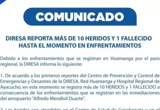 Ayacucho: un muerto y más de 10 heridos tras enfrentamientos