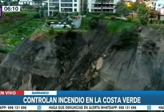 Barranco: Bomberos controlaron incendio en acantilado de la Costa Verde