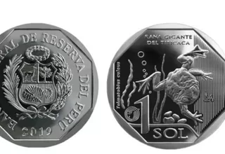 BCR: ponen en circulación moneda de S/1 alusiva a la rana gigante del Titicaca 