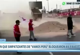 Callao: simpatizantes de Vamos Perú bloquearon la avenida Faucett
