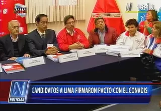 Candidatos a alcaldía de Lima firmaron pacto para trabajar por discapacitados