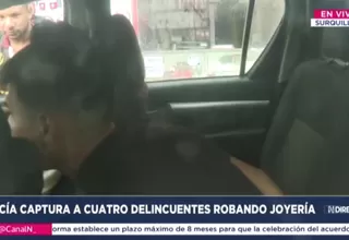 Capturan a cuatro implicados en un frustrado asalto a joyería en Miraflores