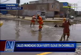 Chorrillos: calles fueron inundadas por fuerte oleaje
