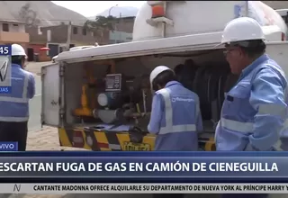 Cieneguilla: Descartan fuga de gas en camión cisterna