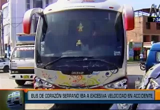 Corazón Serrano: bus de agrupación iba a excesiva velocidad, según GPS