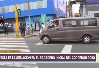 Corredor Rojo: taxis colectivos invaden paradero de la av. La Marina en San Miguel