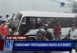 Cuatro heridos tras choque de cúster del Chosicano y camión de bomberos