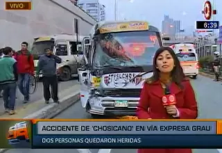 'Chosicano': cústers se chocaron y dejaron 4 heridos en la Vía Expresa Grau