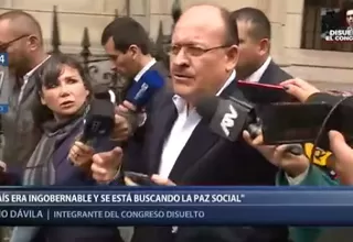 Sergio Dávila: "El país era ingobernable, ahora se busca la paz social"