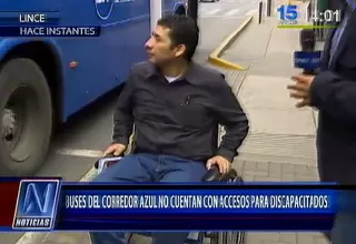 Denuncian que buses del Corredor Azul no cuentan con rampa para discapacitados