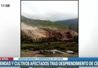 Desprendimiento de cerro dejó 13 casas sepultadas y daños materiales en Yauyos