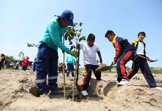 Día de la Tierra: más de 300 árboles fueron plantados por escolares en jornada de la MML