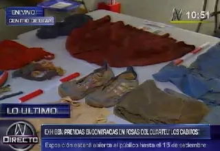 Exhiben prendas encontradas en fosas del cuartel Los Cabitos