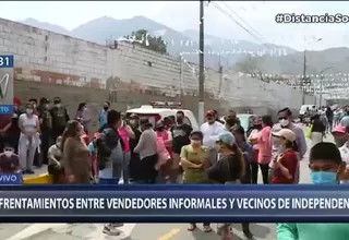 Vecinos de Independencia y vendedores informales enfrentados en alrededores de mercado Tahuantinsuyo