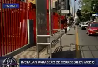 Instalan paradero en medio de una vereda en la avenida Arequipa