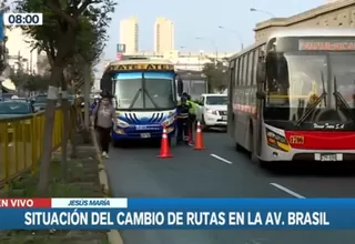 Av. Brasil: PNP y ATU realizan operativo tras cambio de rutas de 12 empresas de transporte 