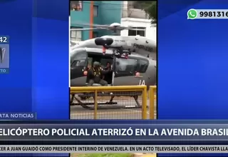 Jesús María: helicóptero de la PNP aterrizó en plena avenida Brasil 