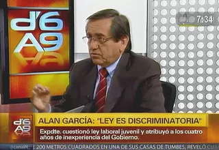 Jorge del Castillo: El Gobierno debe reflexionar sobre el Régimen Laboral Juvenil