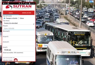 Lanzan 'Alerta Sutran' para denunciar infracciones de tránsito