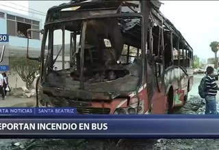 Lince: bus de transporte público se incendió en la avenida Petit Thouars