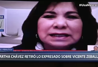 Martha Chávez retiró sus afirmaciones contra Vicente Zeballos