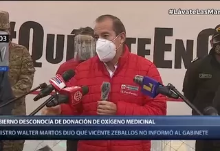 Martos: El Gobierno desconocía propuesta de Southern Perú para donar oxígeno 