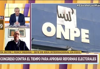 Medina: "La ley obliga a candidatos presidenciales a inscribirse en partidos antes del 30 de setiembre"