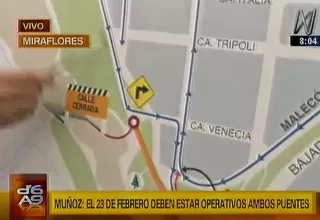 Miraflores: acceso al puente Villena Rey estará cerrado a partir de hoy
