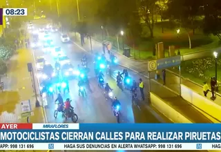 Miraflores: Motociclistas cierran calles para hacer maniobras temerarias