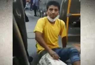Denuncian que falso mendigo escupió a pasajera de bus de transporte público