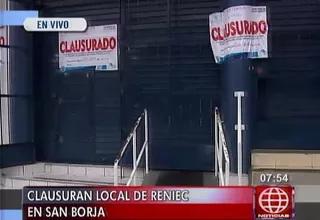 Municipalidad de San Borja clausuró local del Reniec