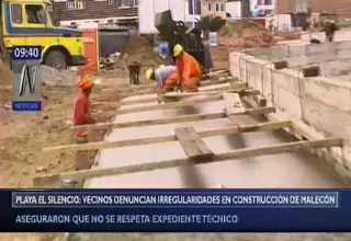 Playa El Silencio: vecinos denuncian irregularidades en construcción de malecón