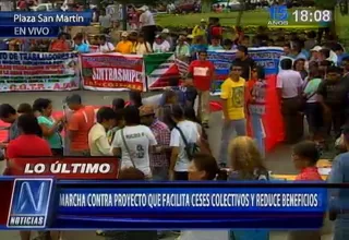 Plaza San Martín: marchan contra proyecto que facilita despidos y reduce beneficios