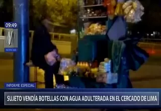 Cercado de Lima: intervienen a sujeto que vendía botellas con agua de regadío