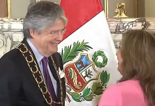 Dina Boluarte condecoró al presidente ecuatoriano Guillermo Lasso con la Orden del Sol