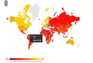 Ránking mundial de corrupción: Perú ocupa el puesto 96 de 180 países