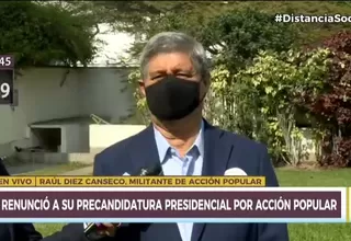 Raúl Diez Canseco renunció a su precandidatura presidencial por Acción Popular para elecciones 2021