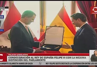 Rey Felipe VI recibió medalla de honor en grado de Gran Cruz del Congreso