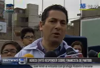 Salvador Heresi no quiso responder sobre financista de partido Perú+