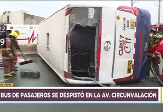 San Borja: trece heridos tras volcadura de bus en avenida Circunvalación