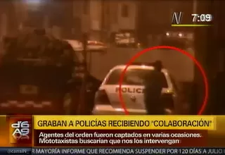 Separan a policías que fueron grabados cobrando coima con piñas a mototaxistas