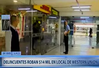 Surco: roban 14 mil dólares y 20 mil soles de Western Union en Chacarilla