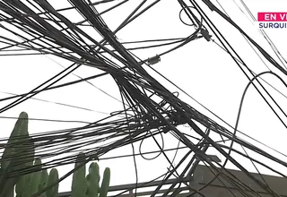 Surquillo: Maraña de cables afectan a transeúntes