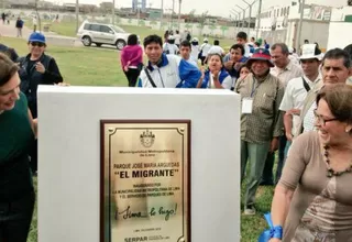Susana Villarán inauguró el parque El Migrante en La Victoria