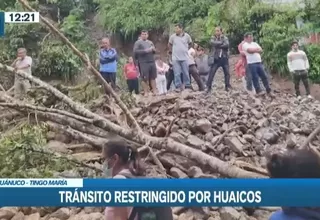Tránsito restringido por huaicos en Huánuco - Tingo María